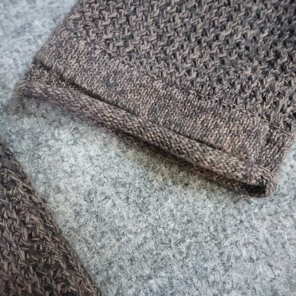 Carbon 2 Cobalt Roll Neck Sweater XL Brown Cotton Raglan Henley - Picture 4 of 10